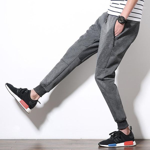 

beam port male fashion plus size casual pants slim fashion ankle length trousers plus size1, Black