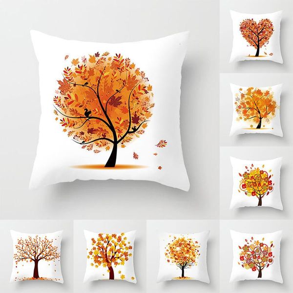 

cushion/decorative pillow golden leaves sofa home car decorative pillowcase polyester throw case cushion cover 45 x cm