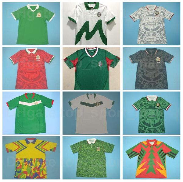 

national team 1986 1994 1995 mexico retro soccer jersey vintage blanco hernandez garcia aspe luis garcia campos espinoza sanchez 1998 2006 2, Black;yellow
