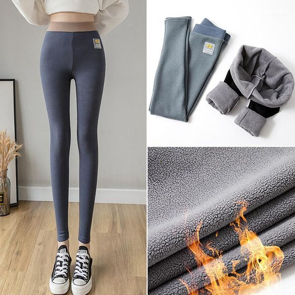 

winter velvet leggings women's cold-resistant warm pants skinny thick leggings stretchy comfortable fleece legging trousers1, Black;white