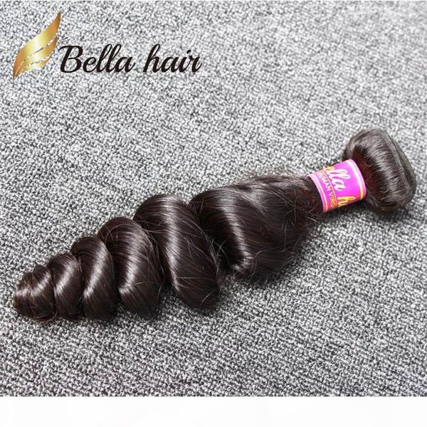 

bella hair 9a brazilian hair weft 1pc lot human hair bundle natural black color loose wave 1 bundle retail
