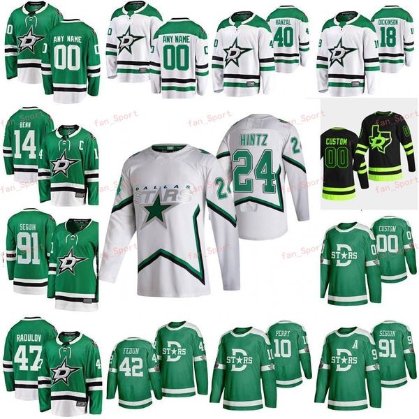 

dallas stars 2021 reverse retro jersey dickinson jason dowling justin faksa radek fedun taylor gurianov denis hanley joel youth stitched, Black;red