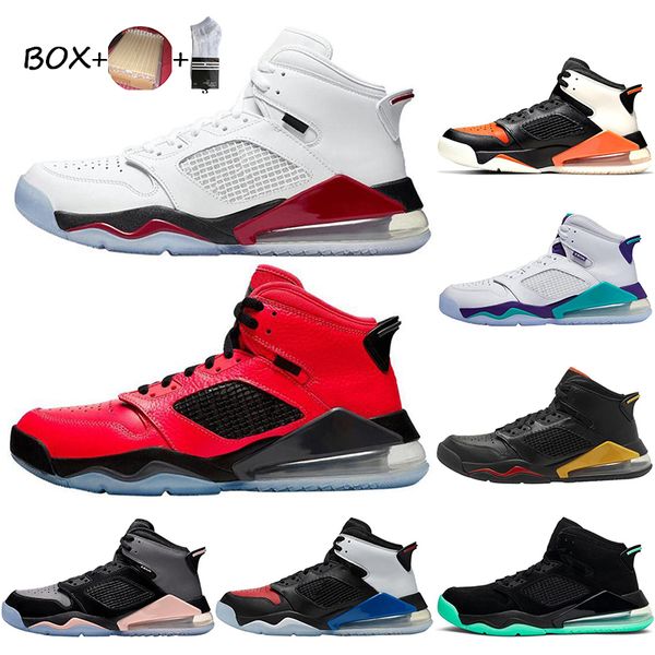 

2022 jumpman mars patent leather basketball shoes man paris blue black glow white fire red colorway shattered backboard sneakers size us 7-1, White;red