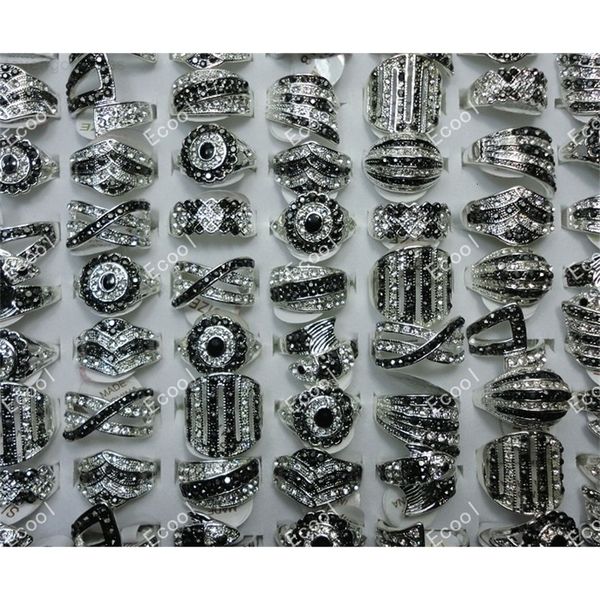 

for rings wholesale rhinestone silver plated women fashion jewelry bulk lots lr173, Golden;silver