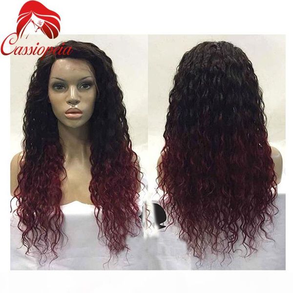 

fashion tb 99j malaysian full lace wig human hair ombre kinky curly 8a glueless ombre lace front wig virgin hair kinky curly, Black;brown
