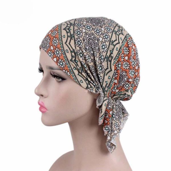 

2019 new bandanas stretchy turban muslim hat headband wrap chemo cap knotted head scarf headbands for women hair accessories q sqcdpg