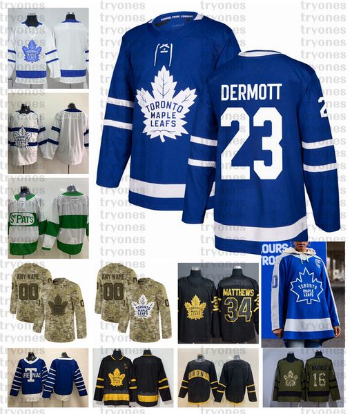 

2021 reverse retro customize #23 travis dermott toronto maple leafs jerseys golden edition camo veterans day fights cancer hockey jersey, Black;red