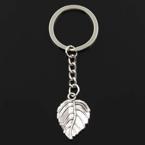 

fashion keychain 29x20mm tree leaf bronze silver color pendants diy men jewelry car key chain ring holder souvenir for gift