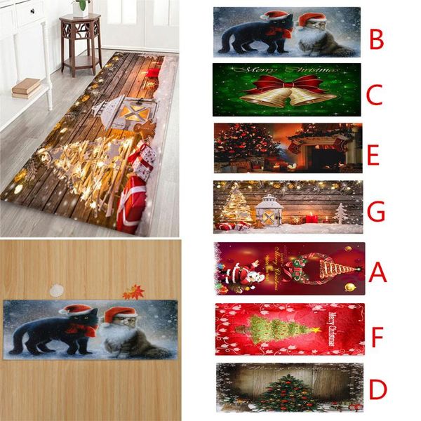 

40x120cm merry christmas welcome doormats indoor home carpets decor printed carpet home decoration easy absorb water and dust