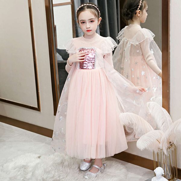 

girls' snow 2020 ice and new korean wonderland long sve warm sweater drs princs aisha skirt 2fih, Red;yellow