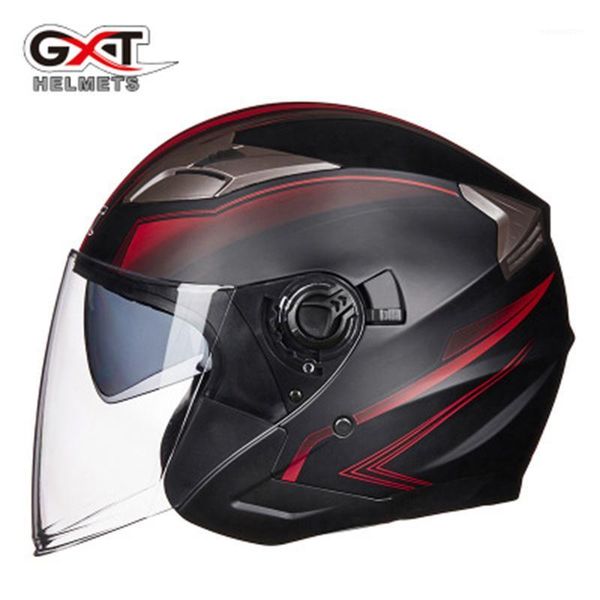 

summer new gxt double lens motorcycle helmets half face abs motorbike helmet electric safety helmet for women/men moto casque1