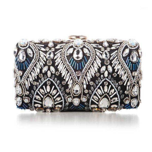 

big white rhinestone evening clutch handbags fashion gemstone sparkling women party purse ladies crystal long chain bags1