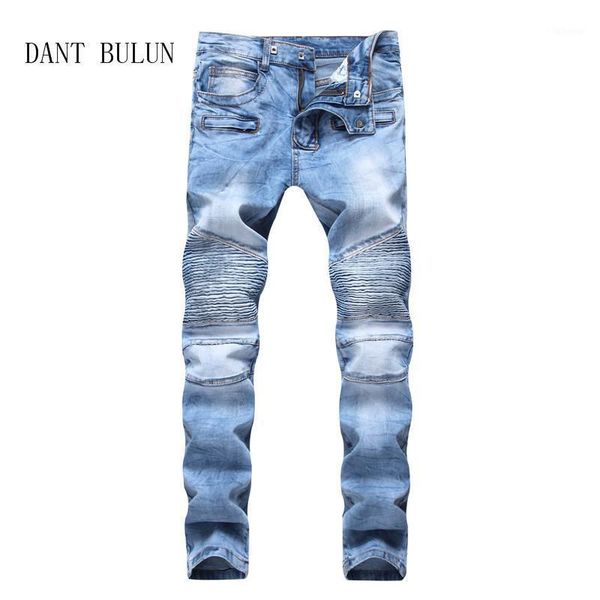 

2020 fashion men's jeans high street hip hop blue jeans men dirty washed men biker homme plus size1