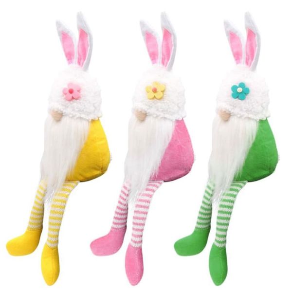 

easter cute faceless rabbit toys for girl long legged bunny gnome decor dolls cute girl room plush home party decorations birthday gift