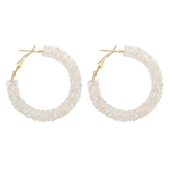 

1 pair women round earrings punk circular lady girl crystal hoop earring jewelry xin-shipping, Golden;silver