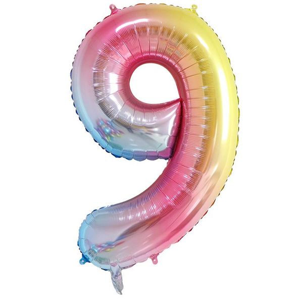 

16 32inch number aluminium ballons decoration birthday rainbow silver rose gold 0 9 number foil wedding party decorations wmtnox