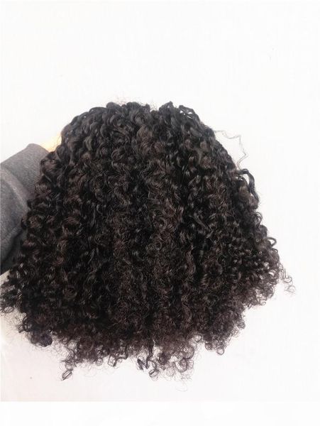 

new arrive brazilian human kinky curly pre-bonded hair extensions natral black color 1g pc 100g one bundle