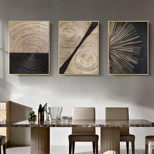 

paintings nordic luxury canvas painting metal circle line poster retro and business posters wall art picture for office home decoration