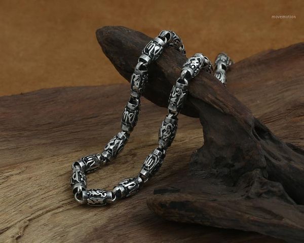 

heavy solid 925 sterling thai silver cylinder lection chain necklace 8mm a45971