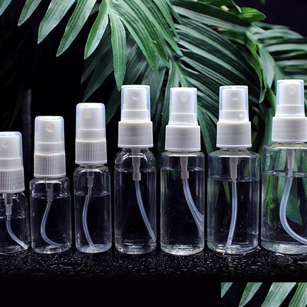 

transparent spray bottles 30ml/50ml/60ml/80ml/100ml/120ml plastic mini refillable empty cosmet bbyhbf packing2010