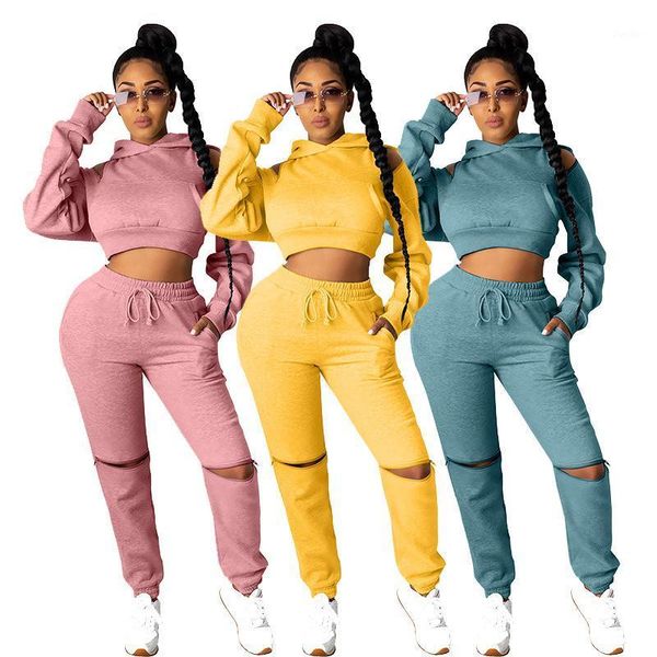

casual tracksuit women sports 2 pieces set sweatshirts pullover hoodies suit 2020 hooded sweatshirts and pants outfits1, Gray
