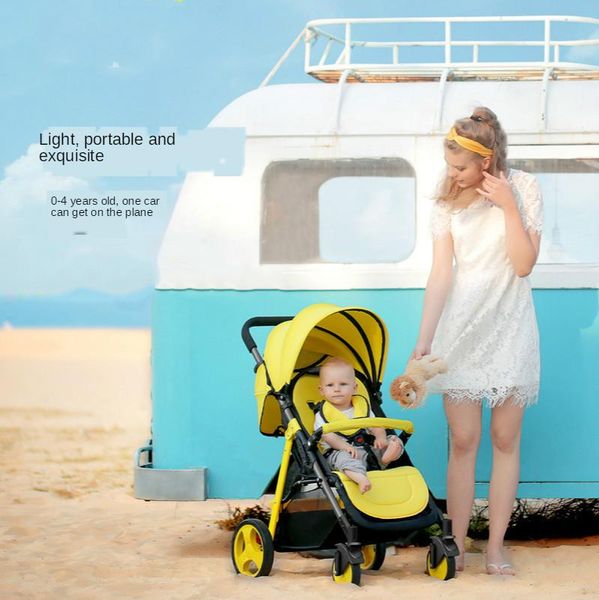 

high landscape baby stroller foldable reversing absorber four-wheel stroller fashionable baby child comfortable
