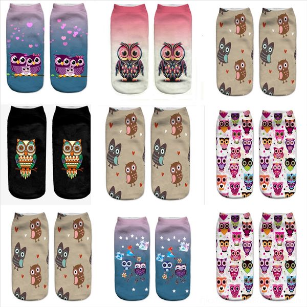 

j17tc new fashion japanese sock socks men's colorful interesting for harajuku casual dress baby cotton owl lot animal print socks happy, Black