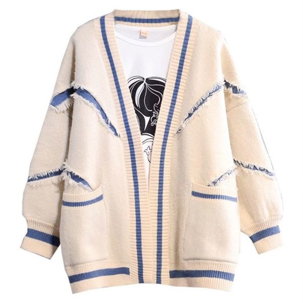 

2019 loose fashion long cardigan letter printed women knitted cardigan thicken plus size korean english alphabet sweater coat c1120, White;black