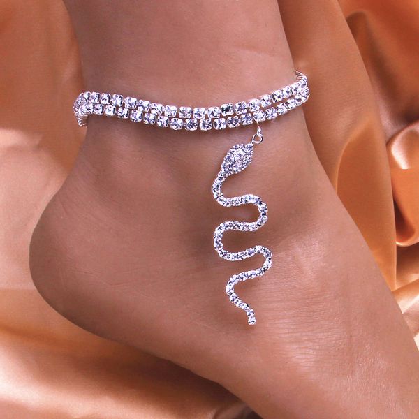 

fashion full diamond double layer anklet swimsuit bandage bathing suits pad
