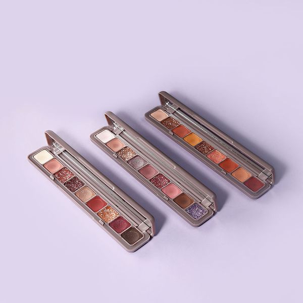 Novo 9-color paleta de sombra teclado dedo Fingertip Eye Shadow Matte Pérola Glitter À Prova D 'Água Sombra Da Bandeja Pigment Maquiagem 6 estilos