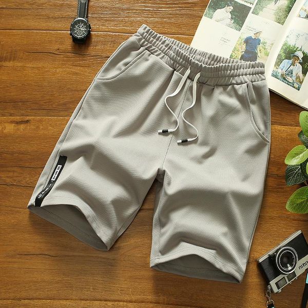 

summer men cotton quick-drying shorts swimming casual fashion beach shorts solid male loose drawstring pants1, White;black