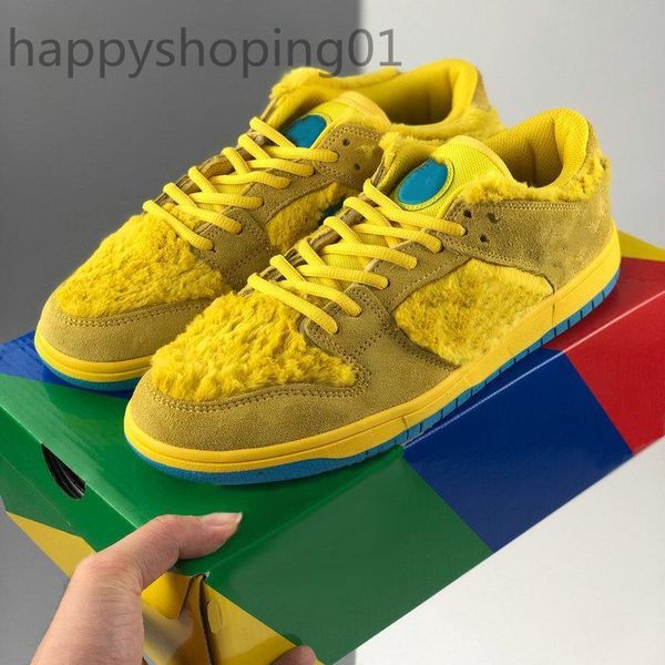 

grateful low pro mens running shoes dancing bears skateboard chunky dunky sport sneakers women yellow orange green three bear trainers, Black