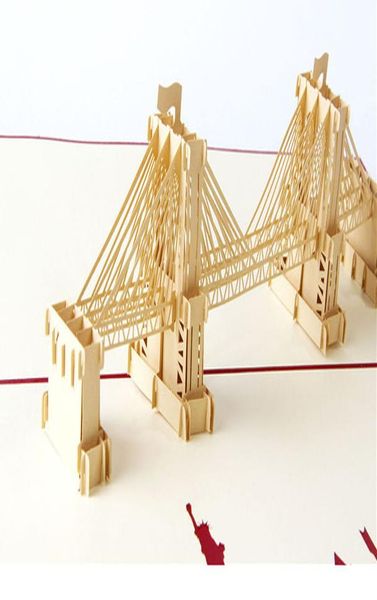 

3d лазерная вырезать ручной работы brooklyn bridge paper приглашение поздравительные открытки открытки делового дня рождения вечеринка творч