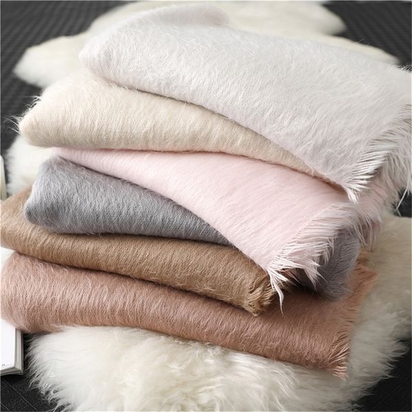 

hijab selling new winter warming thickening pure cashmere scarf female shawl bandana cachecol women scarves pashmina y201024, Blue;gray