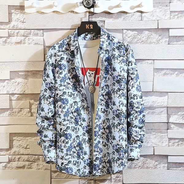 

2021 printing a floral casual beach shirt of men in the vintage dress short sleeves harajuku will see blouse oversize plus size 5xl y pcv4, White;black