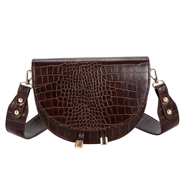

fashion luxury women leather bag saddle semicircle crocodile ladies soft designer shoulder bags for bags crossbody handbags jirhu