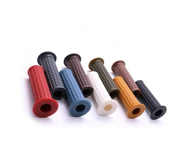 

7/8" handlebar motorcycle retro vintage lattice black hand grips rubber handle1