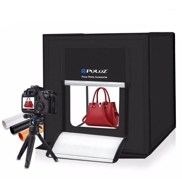 

2pcs led panel lighting box tableshooting p tent 40x40x40cm mini p studio softbox shooting light tent dimmer switch1