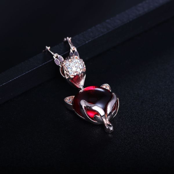 

copper red crystal transit fox fashion versatile collarbone charming e, Silver