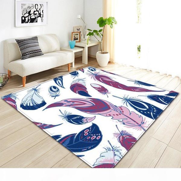 

nodic modern feather print carpet for livingroom bedroom blanket doormat outdoor prayer parlor home floor mat anti-slip tapete