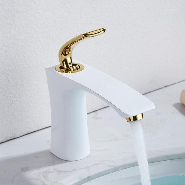 

bathroom sink faucets white gold brass faucet cold basin mixer style bath1