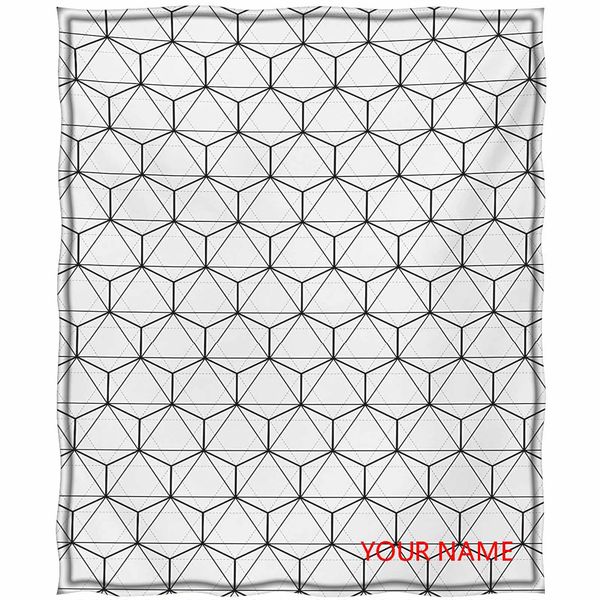 

geometric bed throw blanket, abstract lines charcoal grey colored striped image with hexagonal design diy blanket, soft, warm, insulated, pe