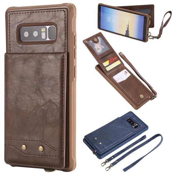

for galaxy note 8 vertical flip shockproof leather protective case with long rope support card slots bracket p holder wallet functio