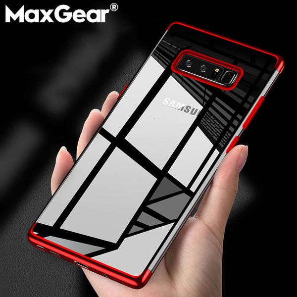 

maxgear mobile phone silicone protective cover, samsung galaxy note 5, 8, 9, s6, s7 edge, s8, s9 plus transparent thin covervfe1