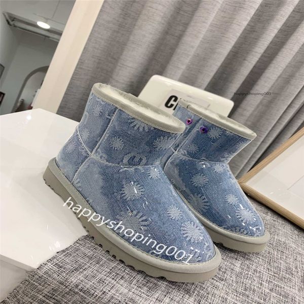 

2020 brand sale-rt snow boots waterproof denim 5d magic color fabric warm cotton shoes women non-slip windproof cotton boots, Black