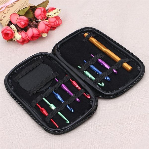 

interchangeable head crochet hook alumina knit multi-colour needle handle weave sewing tools crochet hooks knitting1, Black