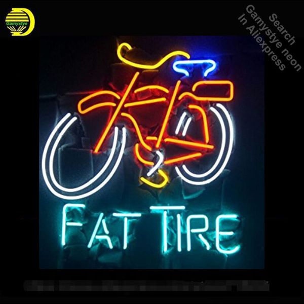 

fat tire neon sign bike neon real glass tube neon lights recreation windows professiona iconic sign advertise sign board