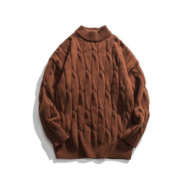 

2021 autumn new men's sweater fashion casual solid color knit sweater, White;black