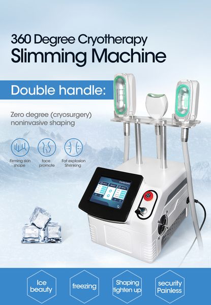 

2021 selling double handle zero degree noninvasive shaping ice beauty cryolipolysis slimming localized fat removal salon equipment