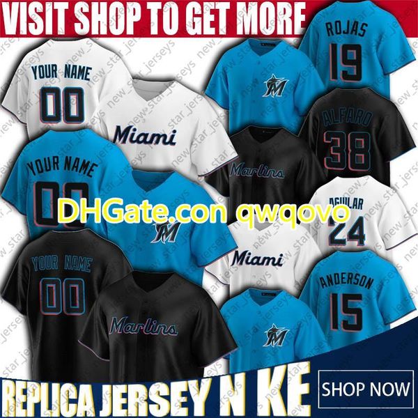 

15 brian anderson jersey jesus aguilar jerseys miami custom marlins baseball jersey jorge alfaro jon berti jose fernandez jerseys alcantara, Blue;black